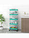 vidaXL Metallic Kitchen Trolley 5 Tiers Green 40x22x116cm