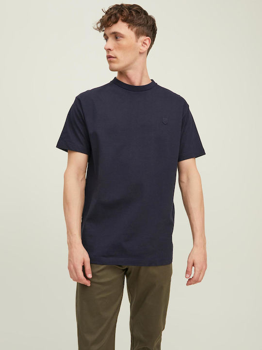 Jack & Jones Ανδρικό T-shirt Navy Μπλε με Στάμπα