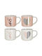 Click Love Mug Ceramic Multicolored 400ml 4pcs
