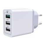 Charger Without Cable with 3 USB-A Ports Quick Charge 3.0 Whites (Star Tech MC-010400)