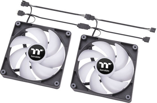 Thermaltake CT140 Sync PC Case Fan (1500rpm / 77.37cfm) with ARGB Lighting and 3-Pin / 4-Pin PWM Connection 2pcs
