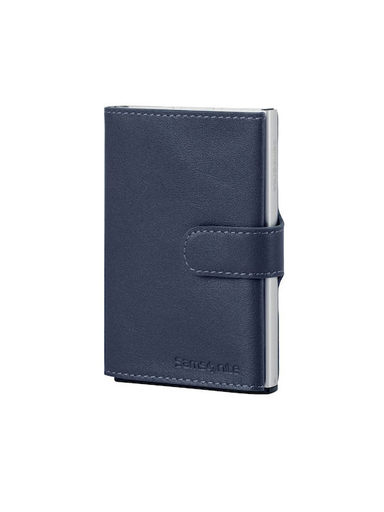 Samsonite Alu Fit Men's Card Wallet with Slide Mechanism Blue