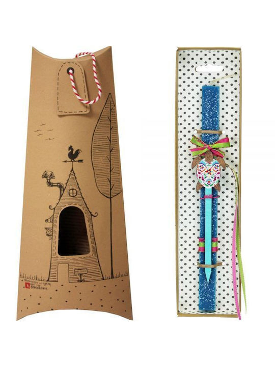 Easter Candle Square with Box 34pcs Blue