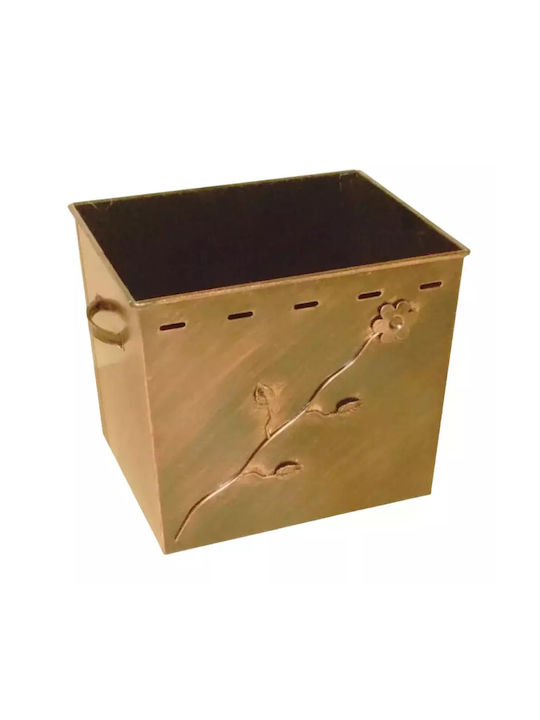 Thermogatz Μεταλλικό Κουτί Αποθήκευσης Ξύλων 74x35x40cm Χρυσό