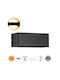 GloboStar Circoa Επιτοίχια Εξωτερική Πλαφονιέρα LED IP44 10W με Θερμό Λευκό Φως Διπλής Δέσμης 20x8x10εκ.