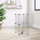vidaXL Rodent Cage Pet Crate with 8 Panels & Door Black Steel Black 35x35x