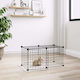 vidaXL Rodent Cage Pet Crate with 8 Panels & Door Black Steel Black 35x35x
