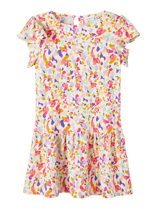 Name It Kids Dress Floral Short Sleeve Multicolour