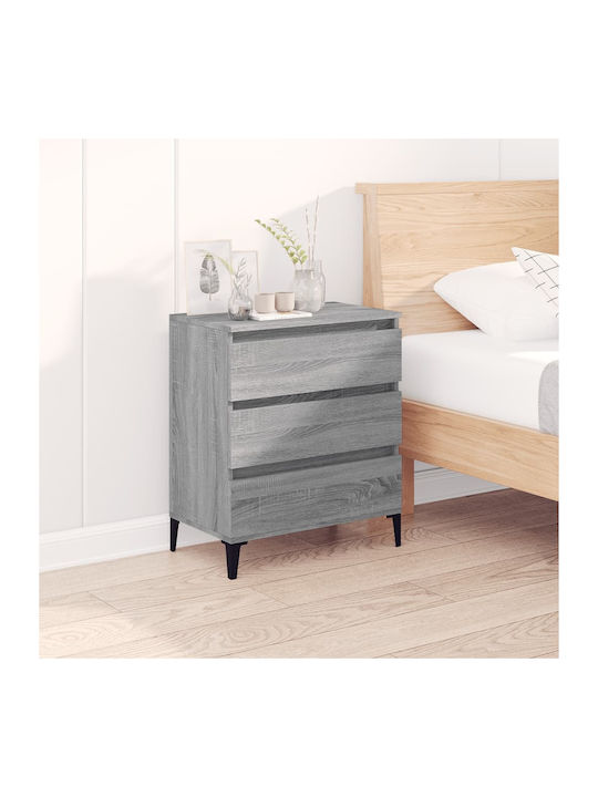 Wooden Chest of Drawers with 3 Drawers 60x35x70cm