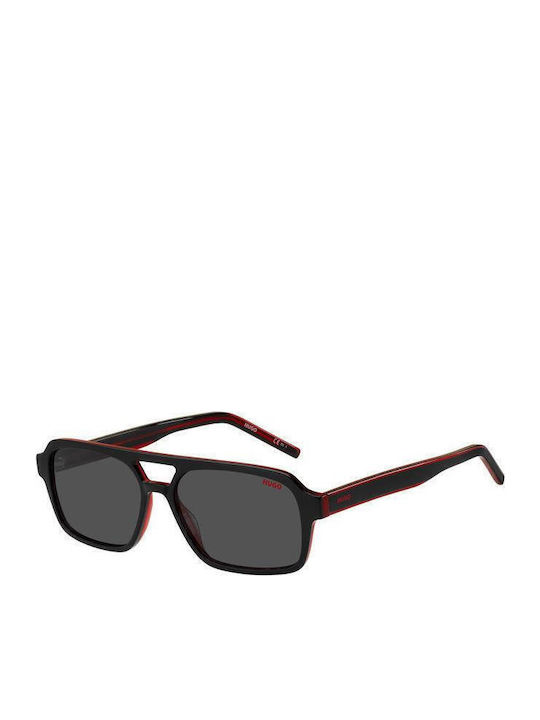 Herren Sonnenbrille mit Schwarz Kunststoff Gestell und Schwarz Linse