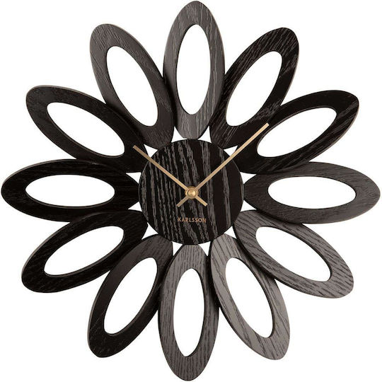 Karlsson Fiore Ρολόι Τοίχου Ξύλινο Black Ø40cm