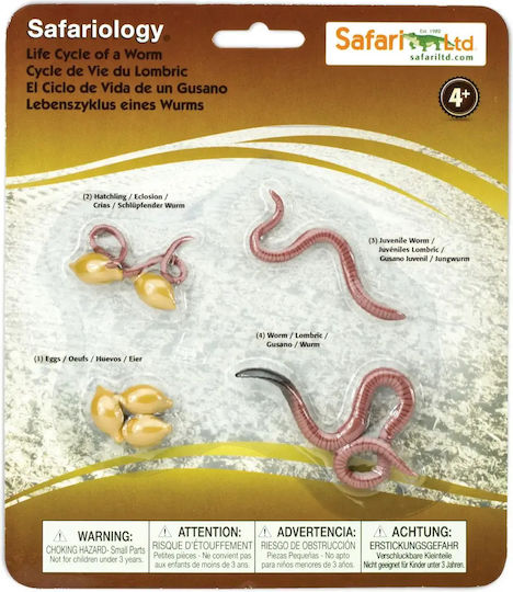 Safari Ltd Life Cycle of a Worm Εκπαιδευτικό Παιχνίδι Γνώσεων για 4+ Ετών