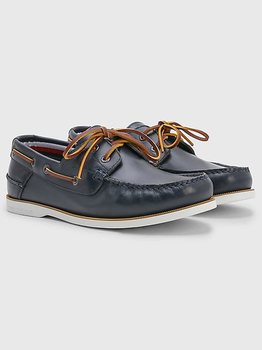 Δερμάτινα Ανδρικά Boat Shoes σε Μπλε Χρώμα