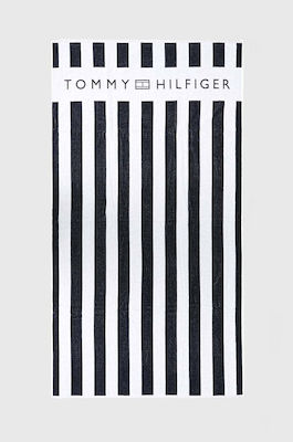 Tommy Hilfiger Breton Πετσέτα Θαλάσσης Μαύρη 180x100εκ.