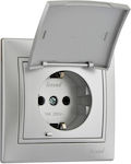 Lezard Mira Single Power Socket Silver