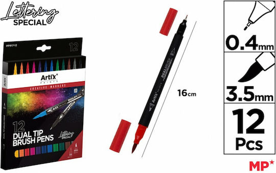 Artix Drawing Markers Thick Thin Double Tip Set 12pcs