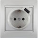 Lezard Mira Power Socket with 1 USB Port Silver...