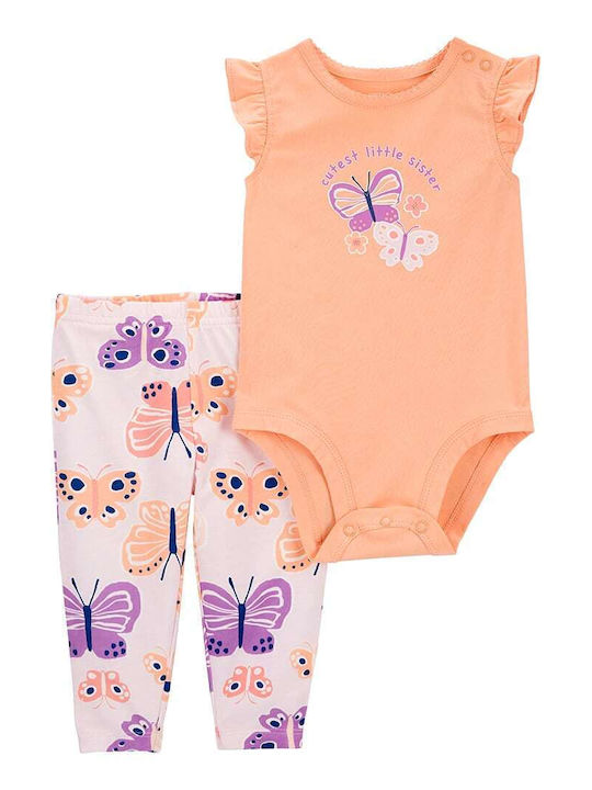 Carter's Set Body pentru Bebeluși Mâneca scurta cu Pantaloni Coral 2buc