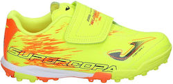 Joma Super Copa Kids Indoor Soccer Shoes without Laces Lemon Fluor / Orange Turf