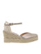 Women's Leather Platform Espadrilles Gold