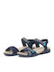 Amanda Sprint Leather Women's Flat Sandals Anatomic in Navy Blue Color
