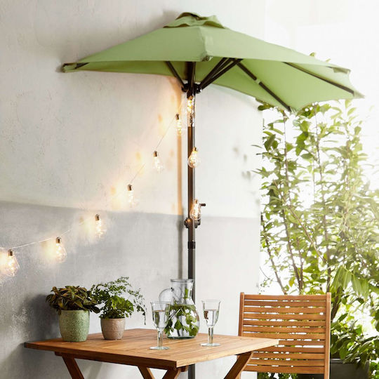 Umbrella Floor Round Aluminum Siesta Olive Green 1.84x0.94m