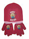 Minions Kinder Beanie Set mit Gestricktem Rot