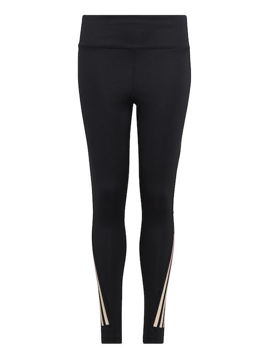 Kids Legging Sports Cropped Black Aeroready 3-Stripes