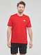 Adidas Herren Sport T-Shirt Kurzarm Rot