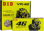 SET Antriebstechnik Kettenantriebe DID-JT VR46 DL 650 V-Strom ABS (07-21) Silber-Gold X 'ring 15-47-525 KDID-VR46DL650AVXG57