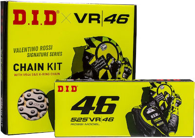 SET Antriebstechnik Kettenantriebe DID-JT VR46 DL 650 V-Strom ABS (07-21) Silber-Gold X 'ring 15-47-525 KDID-VR46DL650AVXG57