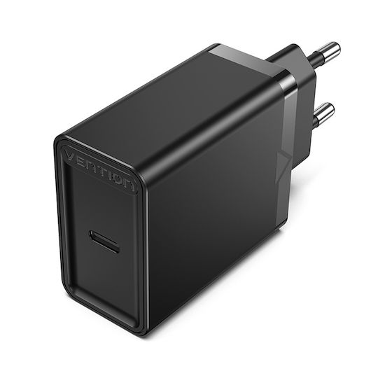 Vention Charger Without Cable with USB-C Port 20W Power Delivery Blacks (FADB0-EU)