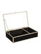 Κουτί Κοσμημάτων Γυάλινο Μαύρο 23x14.5x5cm