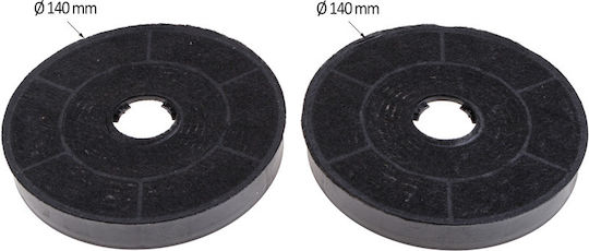87655047 General Use Replacement Activated Carbon Filters for Vent Hood 13.5x13.5cm 2 Pieces
