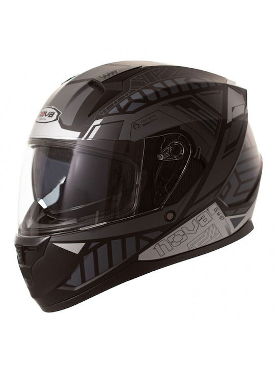 Nova Racing 330-DV Stripes Black Matt/Grey Мото...