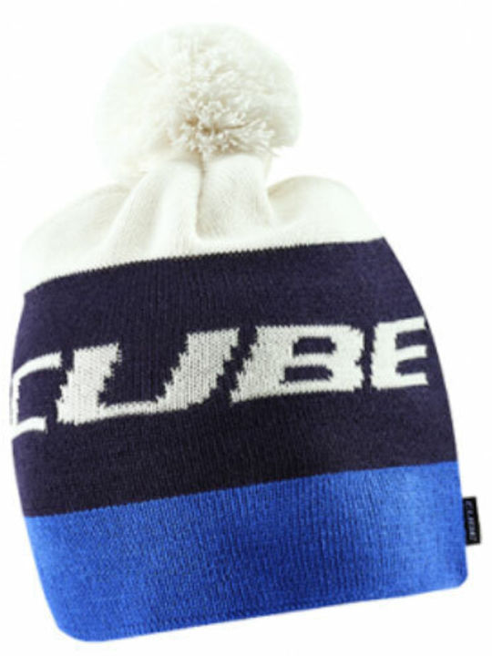 Cube Pom Pom Beanie Männer Beanie Gestrickt in Blau Farbe