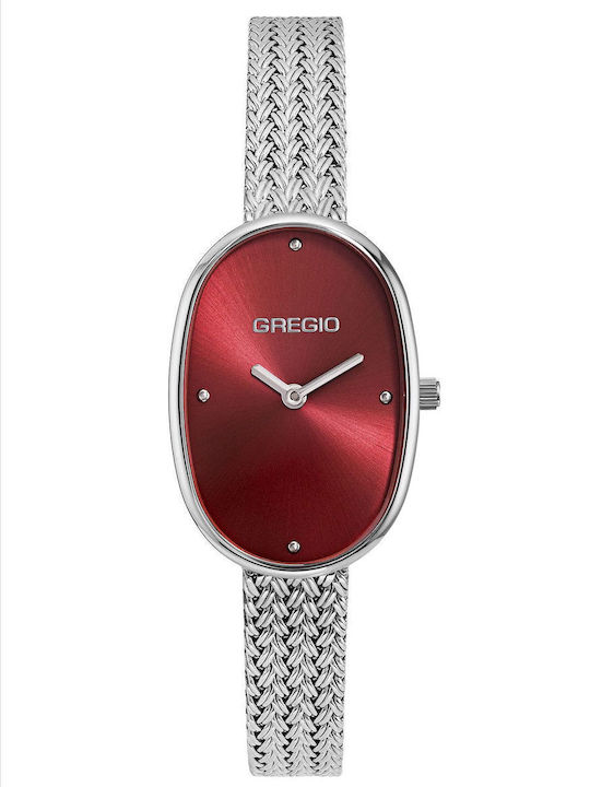 Gregio Aveline Γυναικείο Ρολόι 23mm Μπαταρίας με Ασημί Ατσάλινο Μπρασελέ