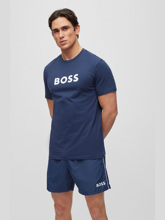 Hugo Boss T-shirt Bărbătesc cu Mânecă Scurtă Albastru marin