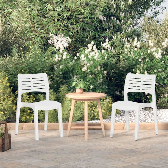 Outdoor Chair Polypropylene White 2pcs 50x51x82cm