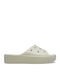 Damen Zehentrenner mit Plattformen in Beige Farbe