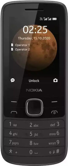 Nokia 225 4G Dual SIM Mobile with Buttons (Greek Menu) Black