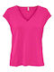 Only Women's Summer Blouse Sleeveless with V Neck Very Berry