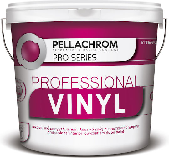 Pellachrom Professional Vinyl Πλαστικό Χρώμα για Εσωτερική Χρήση Λευκό 9lt