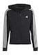 Athletic Kids Cardigan with Hood Black Aeroready 3-Stripes