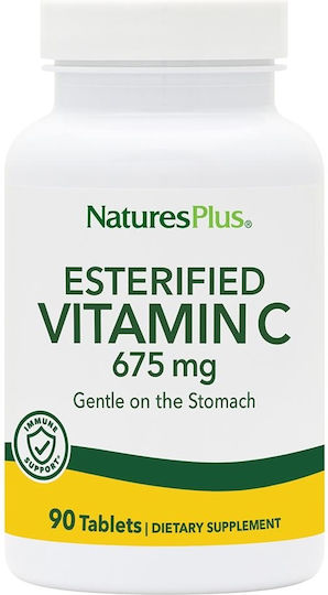 Nature's Plus Esterified Vitamin C Βιταμίνη για Ενίσχυση του Ανοσοποιητικού, τo Δέρμα & Αντιοξειδωτική δράση 675mg 90 ταμπλέτες