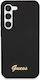 Guess Metal Logo Script Silicone Back Cover Black (Galaxy S23)