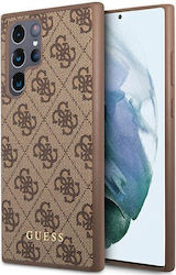 Guess 4G Metal Logo Umschlag Rückseite Kunststoff Braun (Galaxy S23 Ultra) GUHCS23LG4GFBR