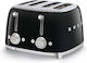 Smeg Toaster 4 Schlitze 2000W Schwarz