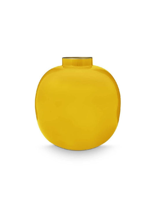 PiP Studio Διακοσμητικό Βάζο Μεταλλικό Majorelle Κίτρινο Y23cm