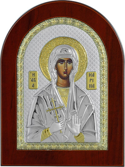 Prince Silvero Εικόνα Αγία Μαρίνα Ασημένια 15x21εκ.